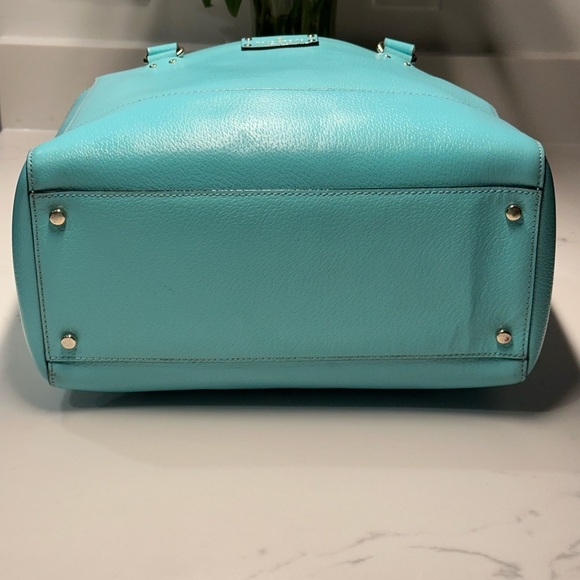 Kate Spade Wellsley Fresh Air Blue Leather Tote Bag EUC - Picture 5 of 12